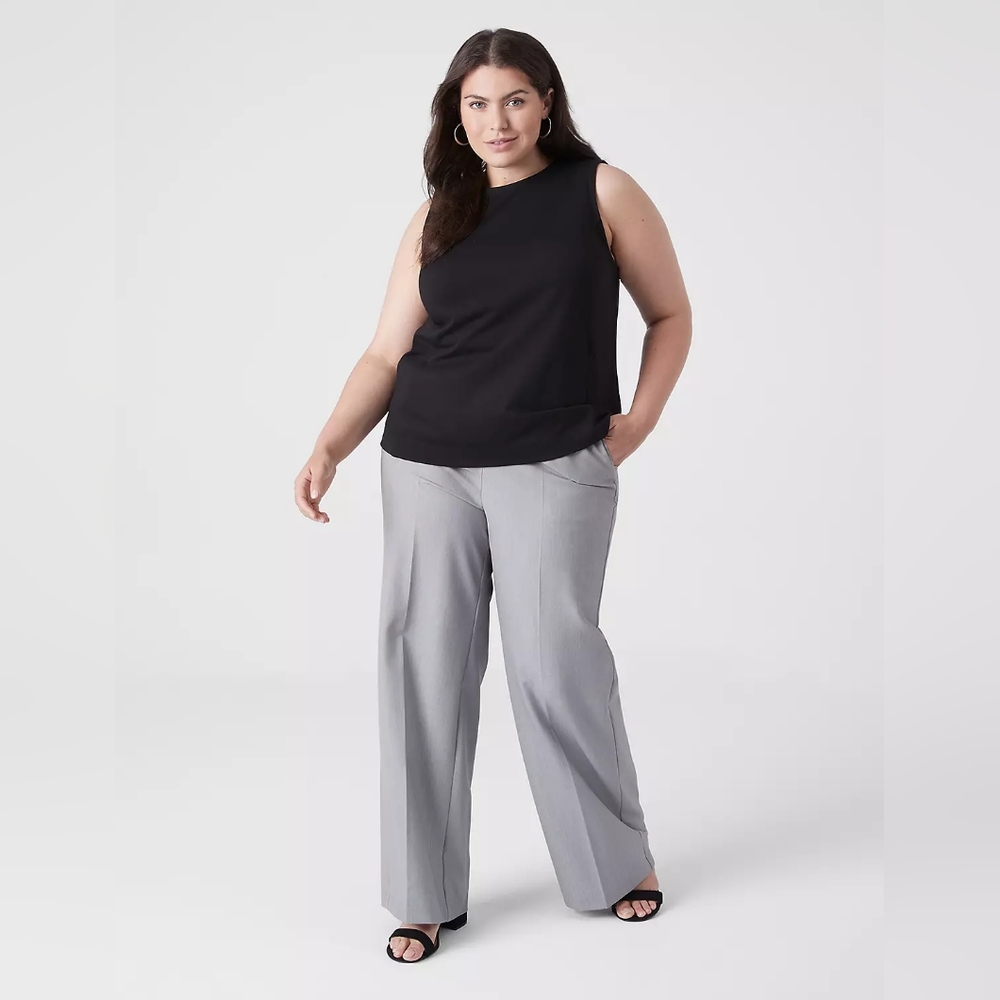 Lane Bryant Women's Black and Gray Wide-Leg Pants